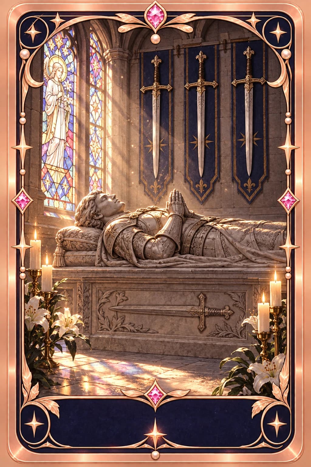 Four of Swords tarot card illustration