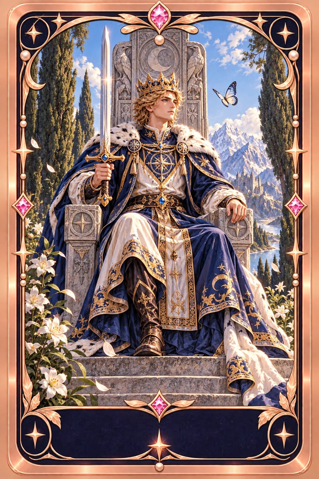 King of Swords tarot card illustration