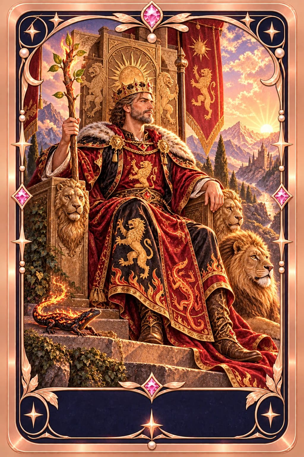 King of Wands tarot card illustration