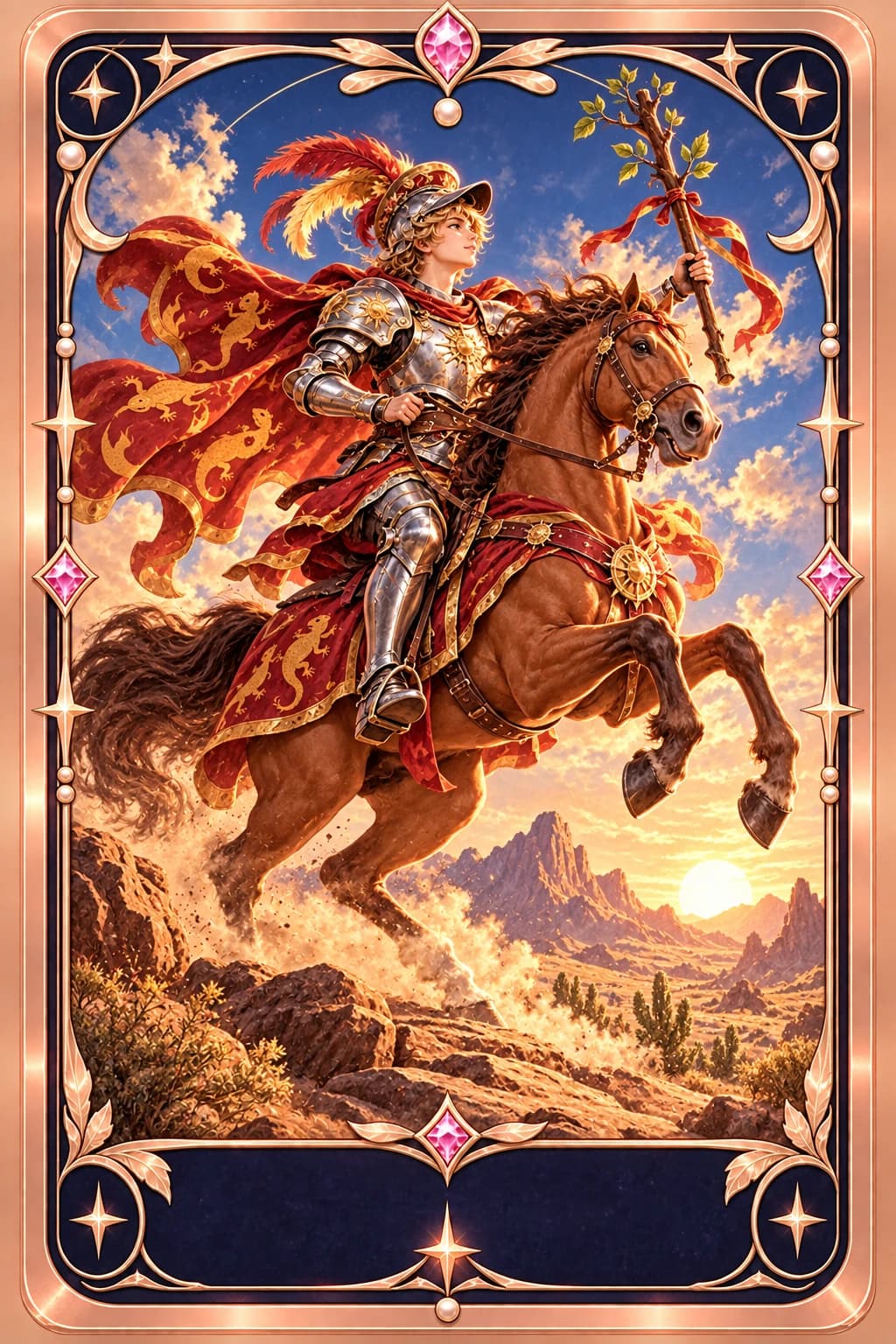 Knight of Wands tarot card illustration