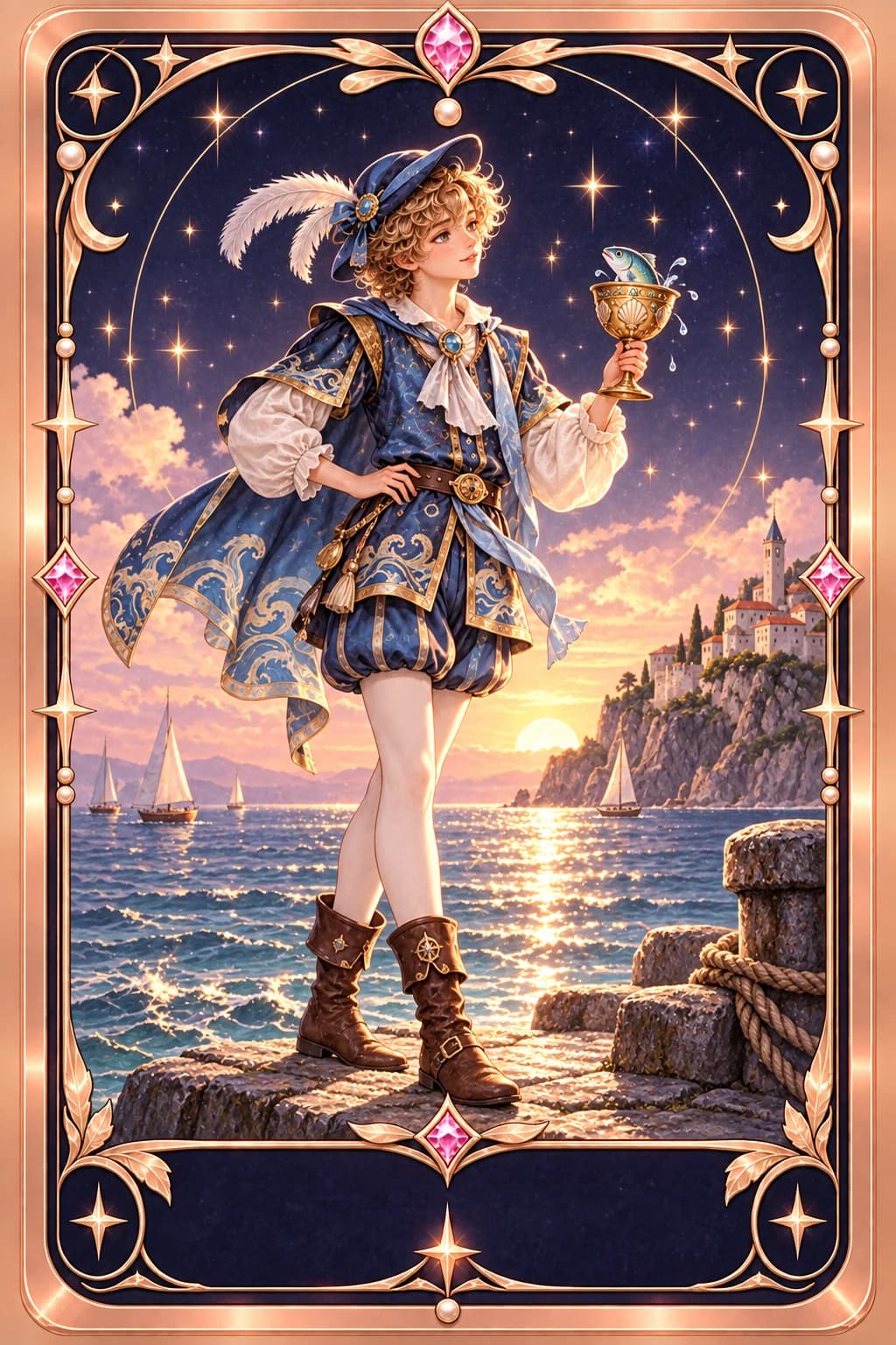 Page of Cups tarot card illustration