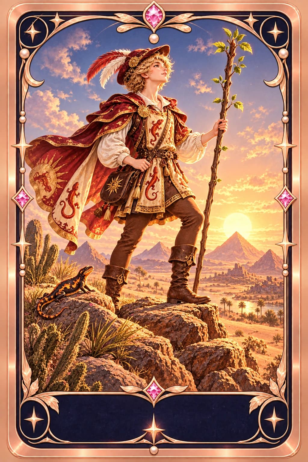 Page of Wands tarot card illustration