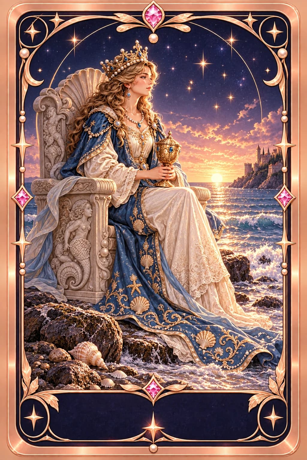 Queen of Cups tarot card illustration