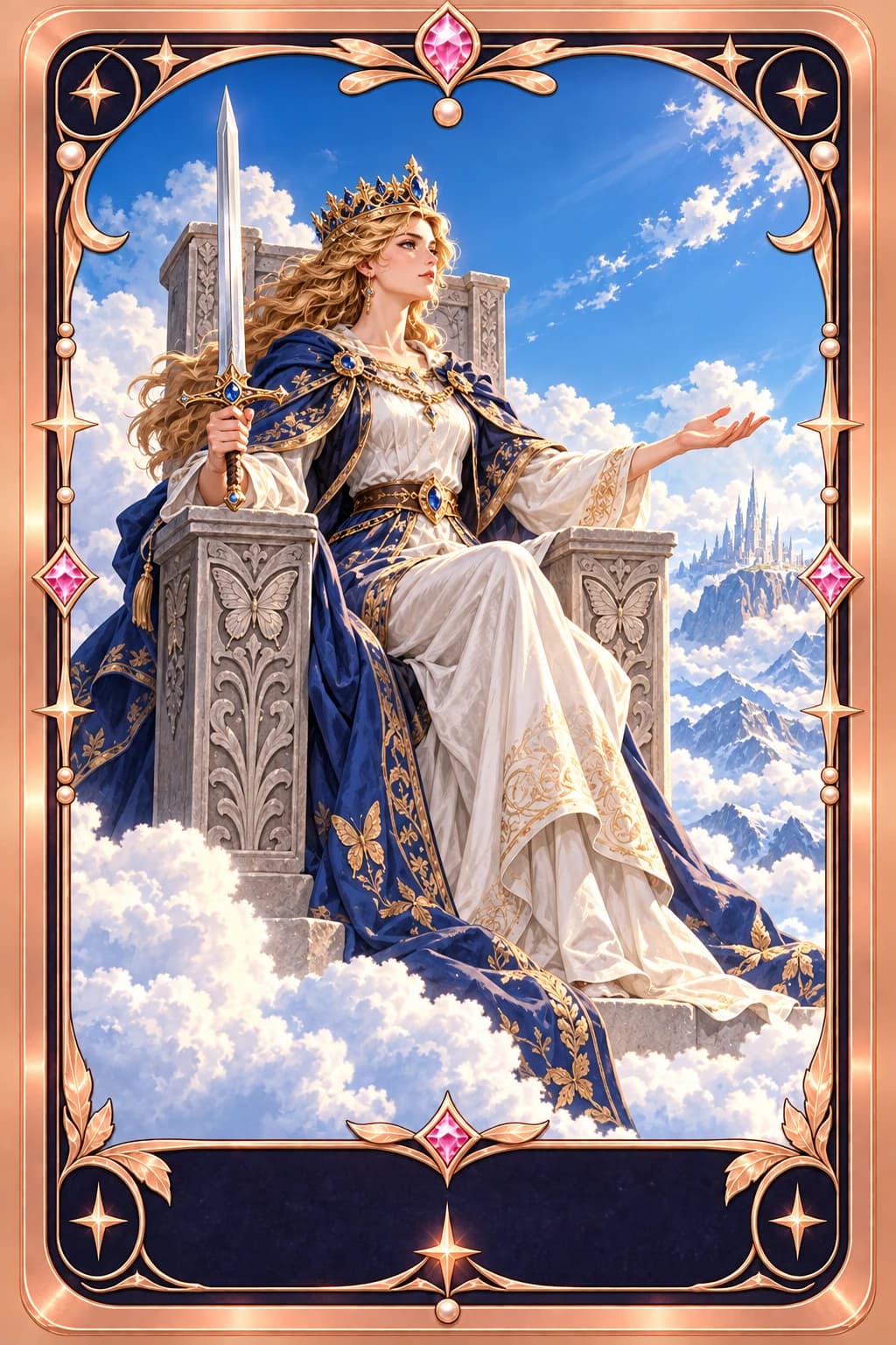 Queen of Swords tarot card illustration
