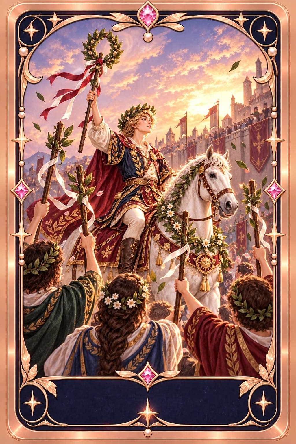 Six of Wands tarot card illustration