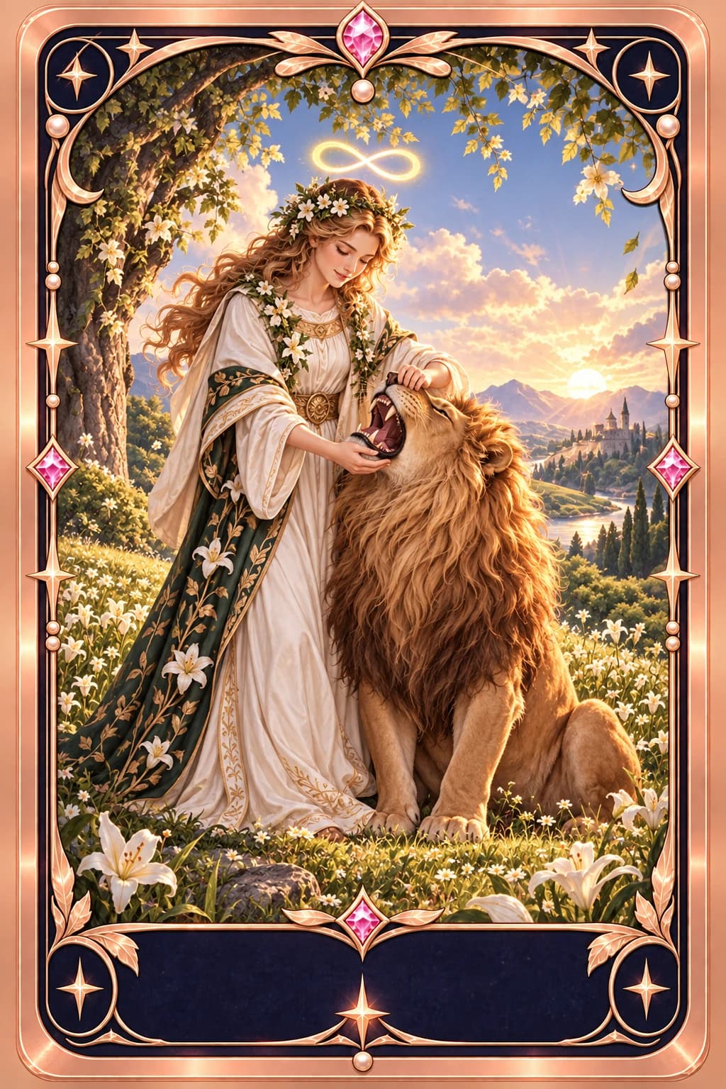 Strength tarot card illustration