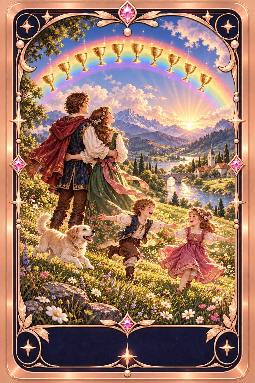 Ten of Cups tarot card illustration
