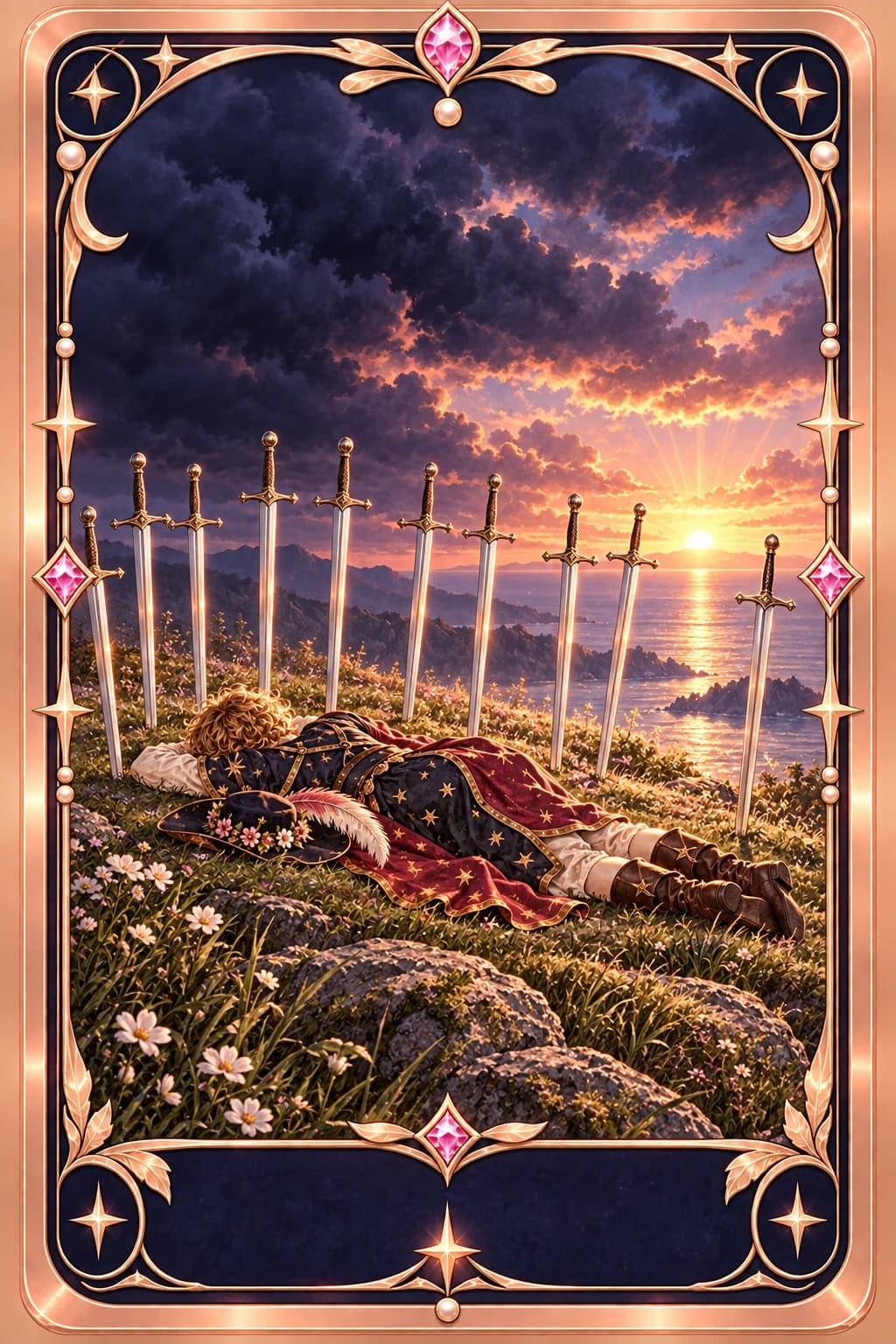 Ten of Swords tarot card illustration