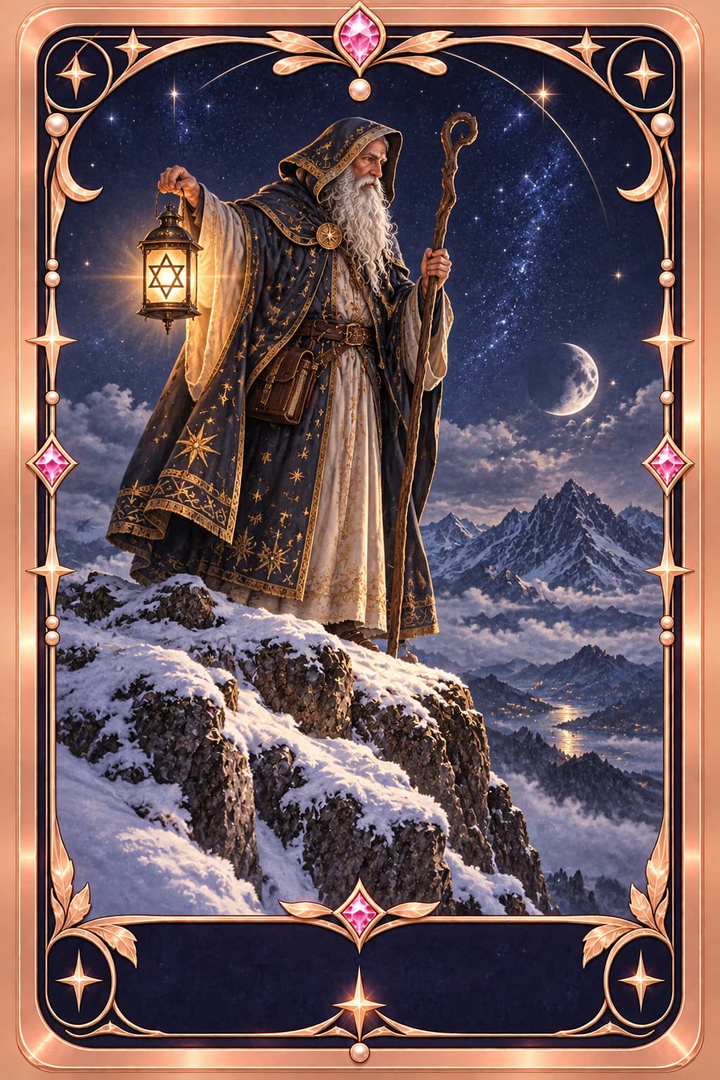 The Hermit tarot card illustration