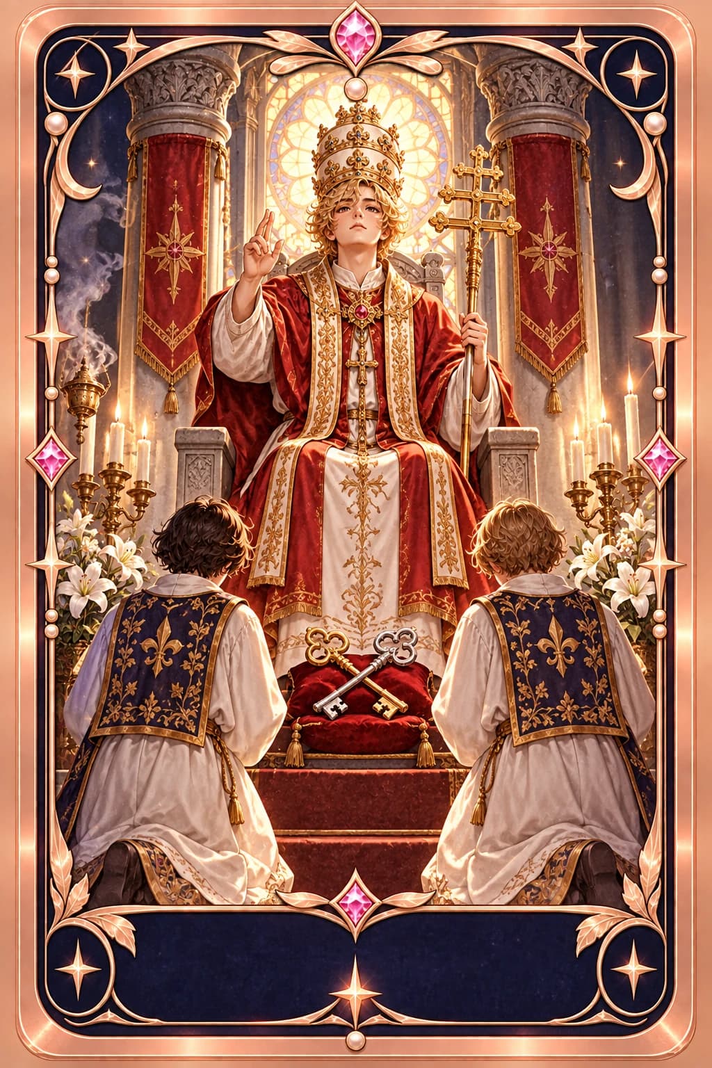 The Hierophant tarot card illustration