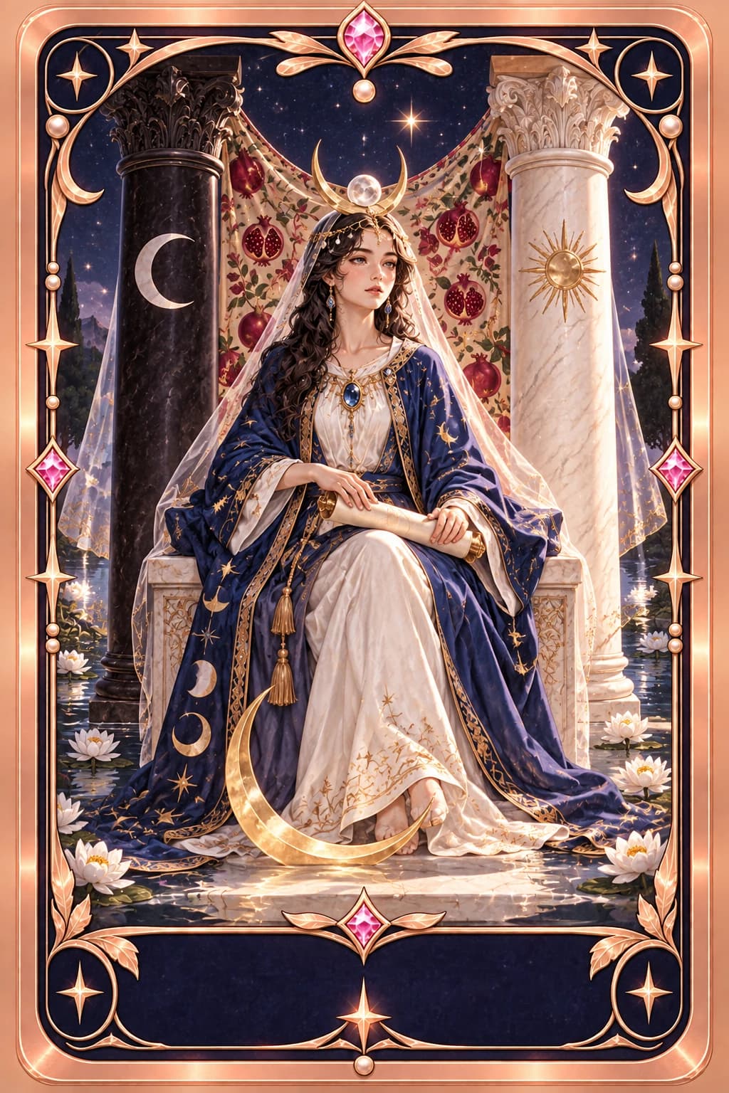 The High Priestess tarot card illustration