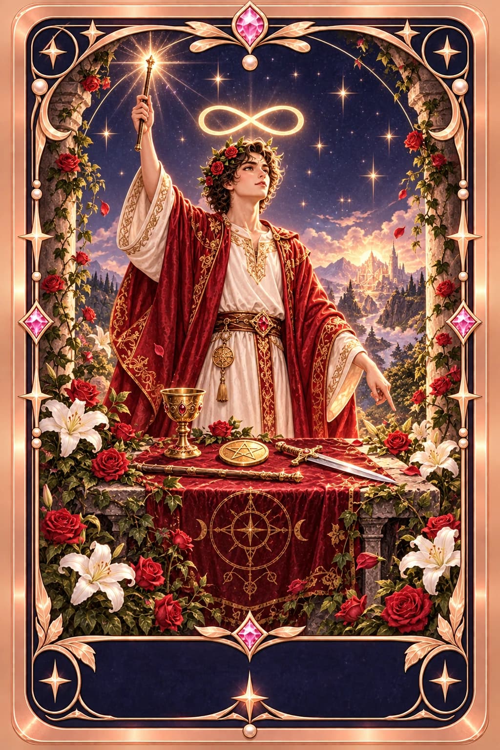 The Magician tarot card illustration