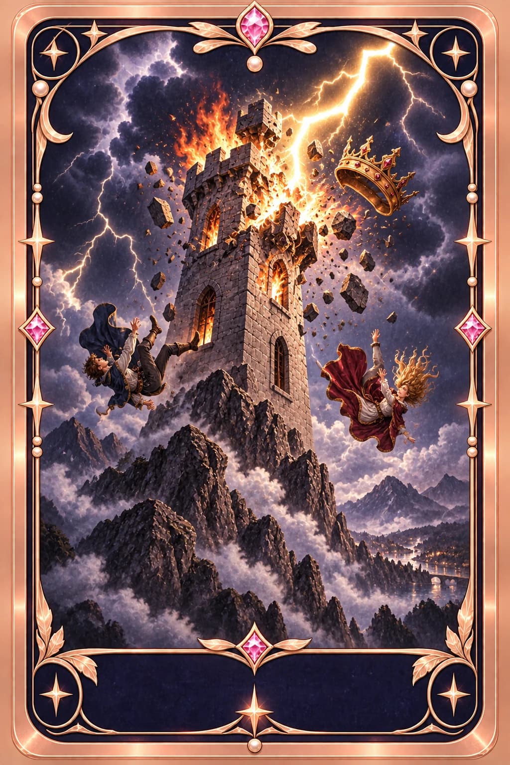 The Tower tarot card illustration