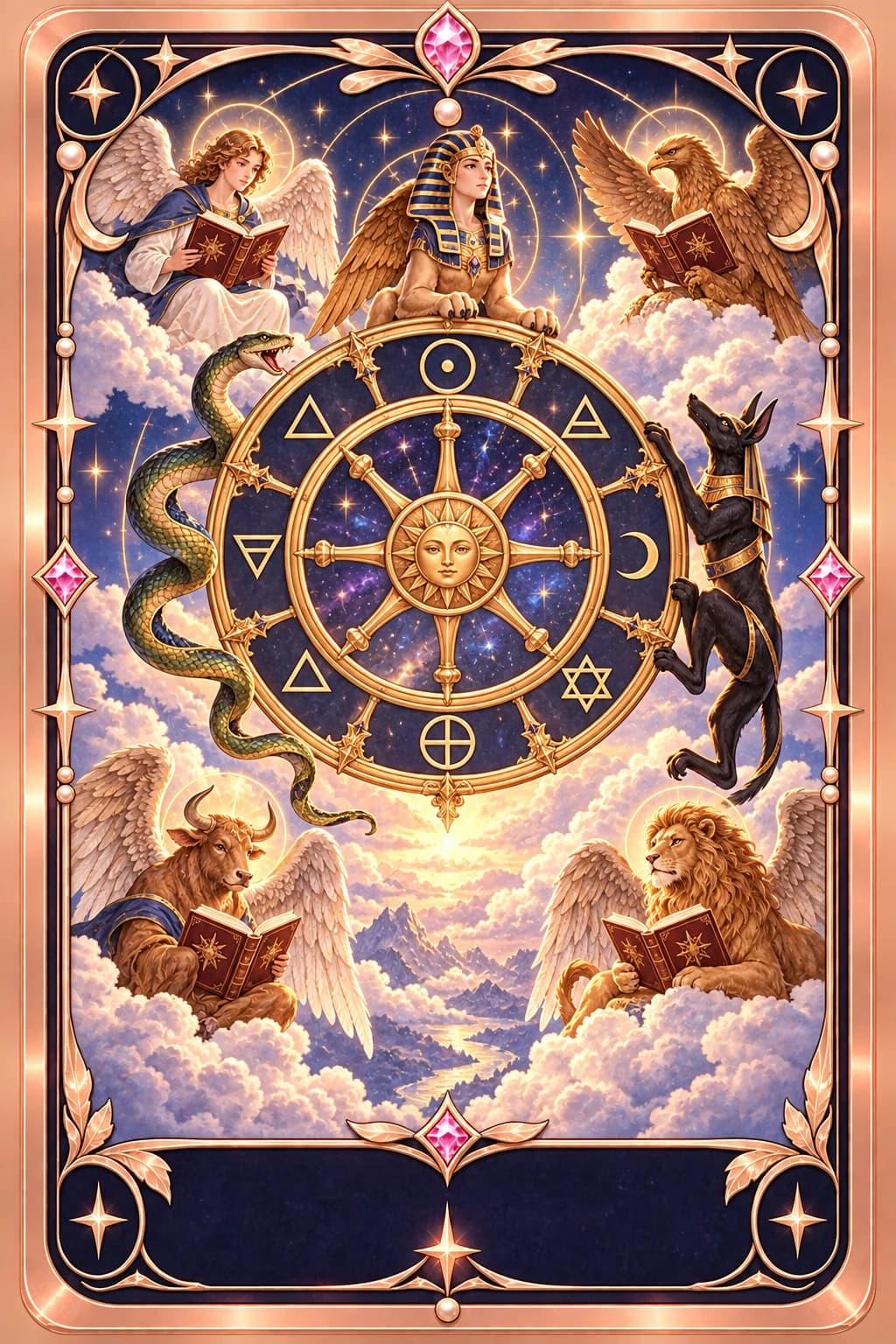 Wheel of Fortune tarot card illustration